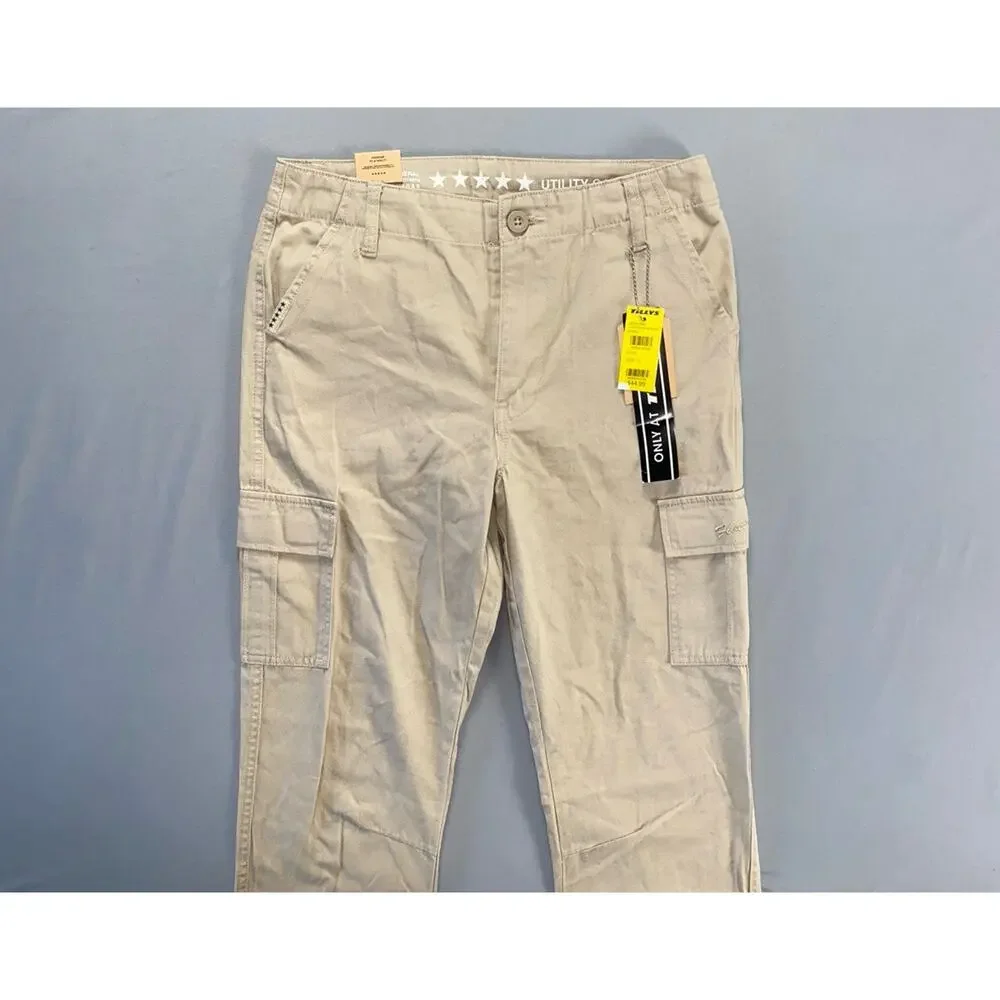Fivestar General for Tilly's Relaxed Fit Girl's Utility Cargo Pants. Beige, 16